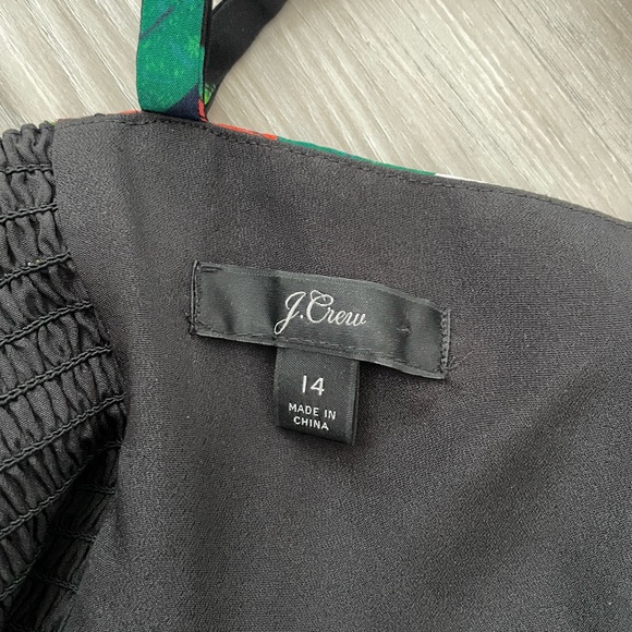 J. Crew Sosi Printed Silk Floral Spaghetti Strap Ruffle Dress Size 14 - Picture 8 of 9